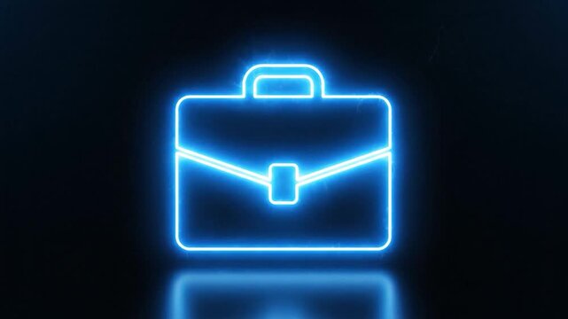 A glowing blue briefcase outline crackles with electric energy against a dark background