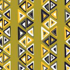 Seamless pattern with triangle decoranive art print. Polygonal rainbow mosaic background. Abstract vector illustration. Triangular graphic Simple pattern geometric design for fabric, wallpaper.