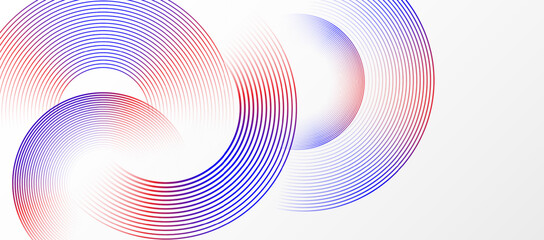 Abstract circular line pattern background with colorful gradient curves.