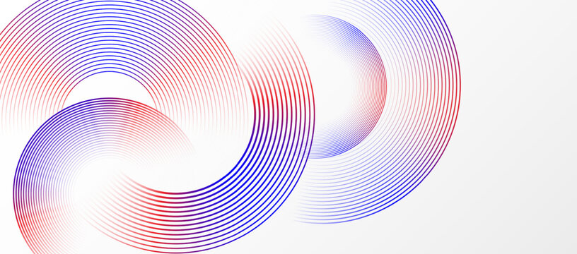 Abstract circular line pattern background with colorful gradient curves.