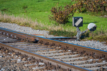 Eisenbahnschienen mit Weiche