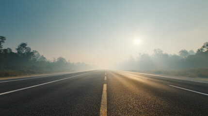 Obraz premium Deserted sunrise highway scene