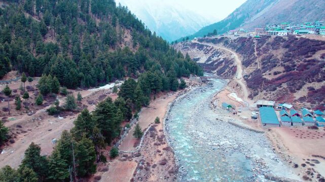 Stunning Drone Footage of Chitkul Village & River | Scenic Mountain Landscape