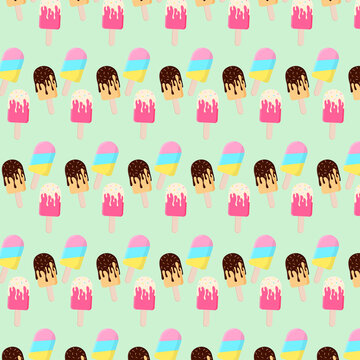 Colorful Ice Cream Popsicle Pattern