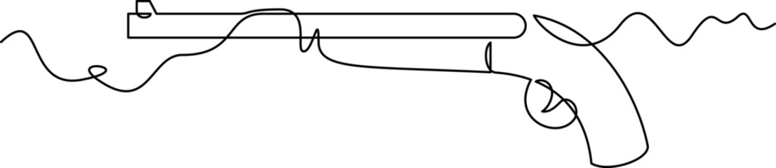Obraz premium one line art Shotgun vector illustration. line art, one continuous line, simple, hand drawn and sketch style. for icons, symbols, signs or logos. PNG