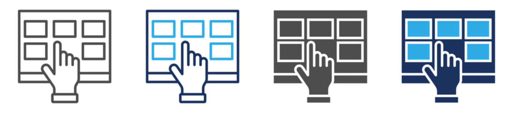 source code entry icon set multi concept