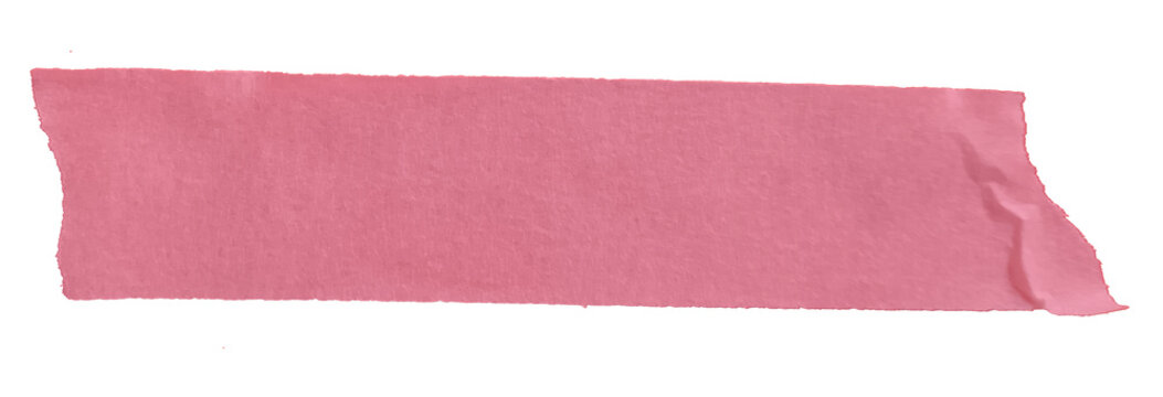 Red ripped masking tape piece with torn edges isolated on transparent background, realistic sticky strip for title bar caption and UI design png