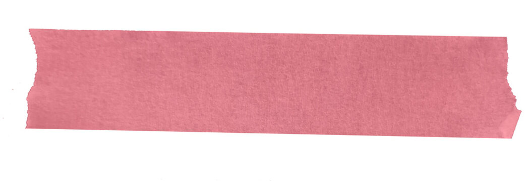 Red masking tape strip with torn edge isolated on transparent background, realistic adhesive tape label for title bar caption and design elements png