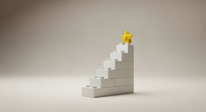 Minimalist lego candle a stacked brick flame