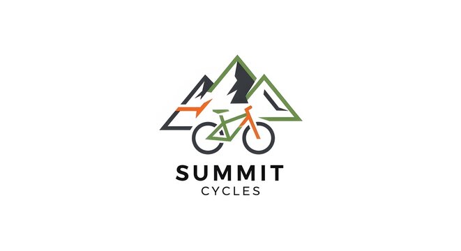 Bold Summit Cycles Logo with Mountain Peaks and Bicycle