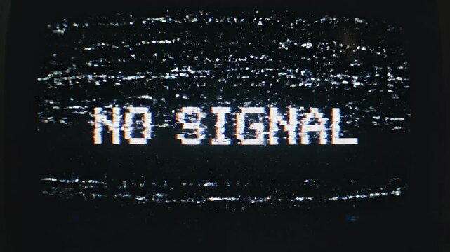 This captures a screen displaying a no signal error message, indicating technical difficulties with a black background and white text.