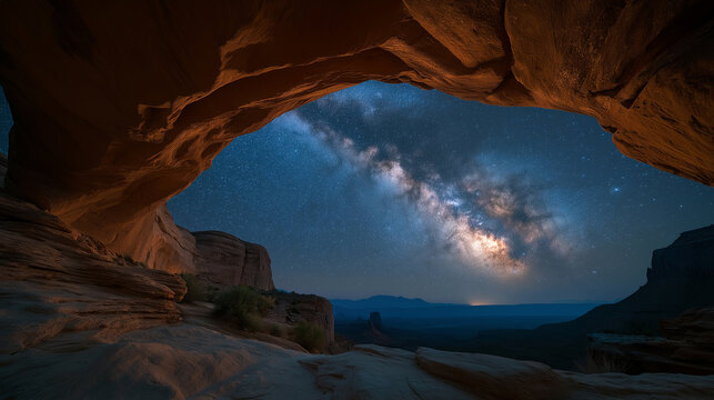 This masterful astrophotography composition combines two of nature's most dramatic subjects: a geological sandstone arch and the Milky Way galaxy