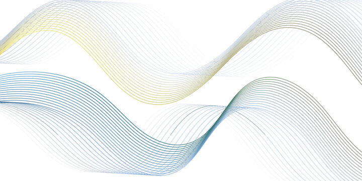 Abstract blue wave lines with smooth flowing curves and digital motion effect, clean gradient background for modern design, branding and presentation visuals