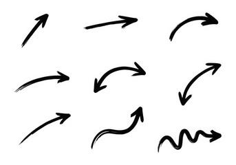Obraz premium A collection of black arrows pointing in different directions