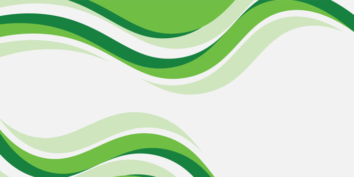 Abstract White and Green wave wide background banner, modern design vector illustration eps10