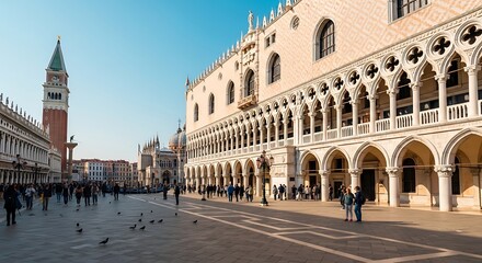 Naklejka premium Venice with Italy, and Piazza San Marco.