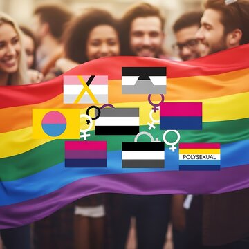 Pride Flag with People.