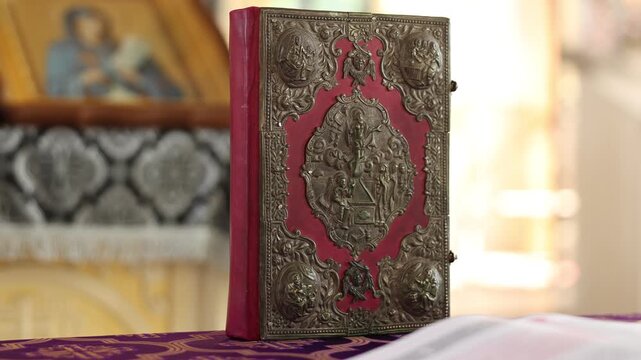 Artistic depiction emphasizing embossing and warm lighting effects