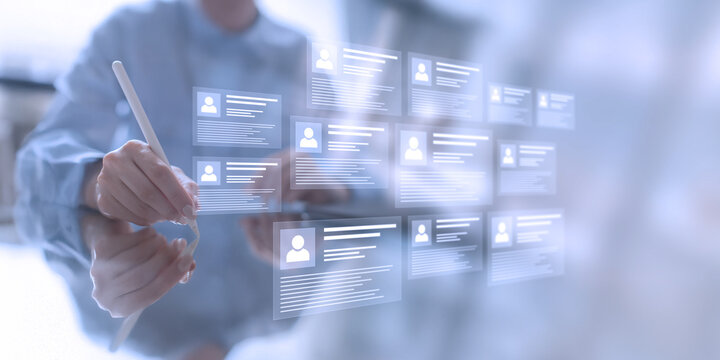 Digital Resume Management and Online Recruitment Platform Displayed on a Virtual Interface