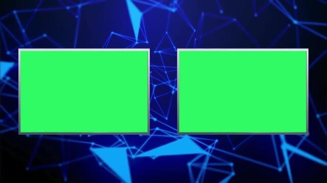 Green Screen Video Layout Templates on Abstract Blue Network Background