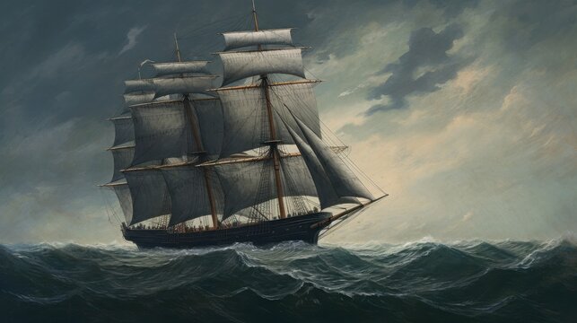 The Mary Celeste on open sea
