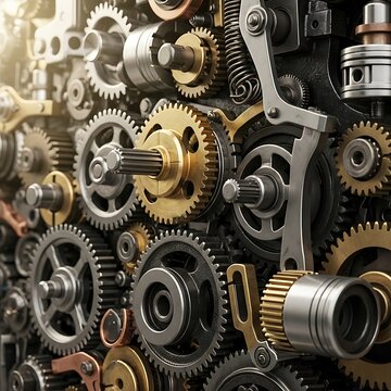 Gears and cogs closeup.