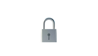 Naklejka premium Silver padlock with keyhole in the center isolated on a transparent background security metal