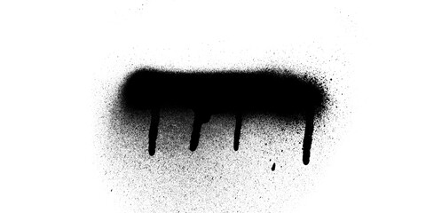 A horizontal black spray paint stroke with several vertical drips flowing down from the center line © designershammi99