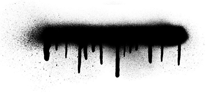 Black horizontal line of spray paint with dripping textures across the middle section of the image