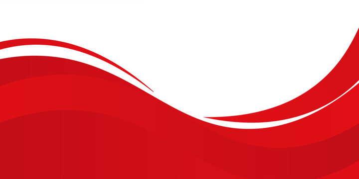 Vector red line background curve element with white space for text and message design, overlapping layers.