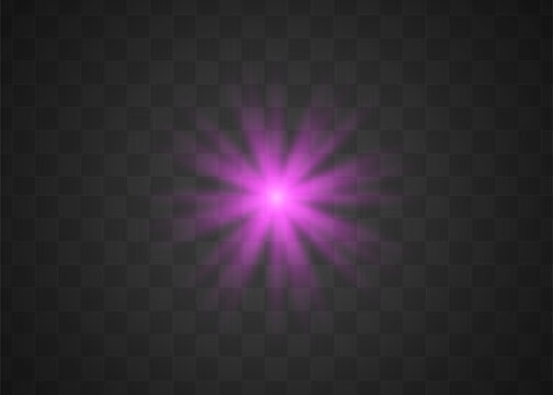 Bright pink starburst light flare