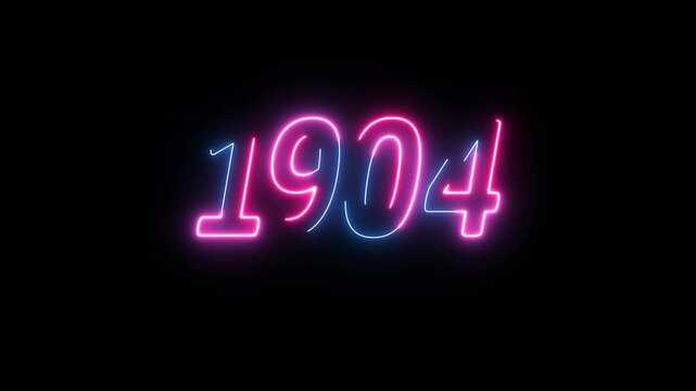 Happy new year 1904 with number on art wall concept.1904 design element idea with creative unique, simple, modern concept .