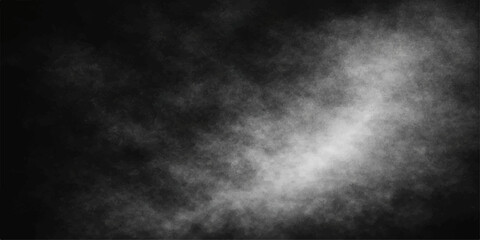 Obraz premium Dramatic black and white smoke textures create a dark grunge cloud pattern with motion like a steam storm against a black night sky backdrop