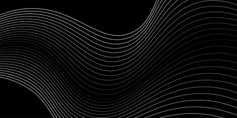 Naklejka premium Futuristic perspective grid box. Abstract wireframe with white grid line on black background.
