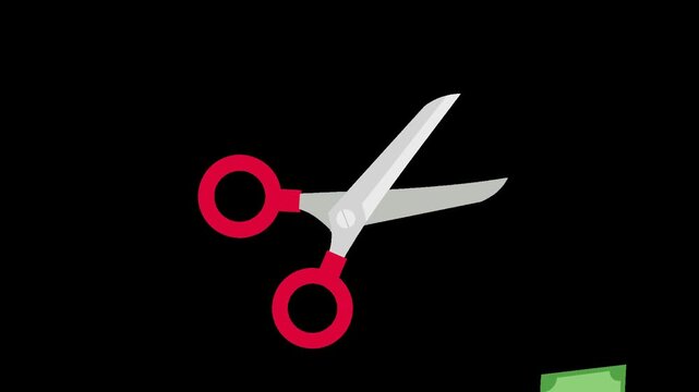 cost cutting reducing business expenses money cut alpha channel animation