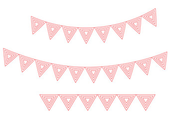 Naklejka premium Bunting flags banner png. Carnival garland and birthday party decoration element.