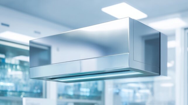 Modern stainless steel kitchen range hood with integrated lighting and sleek design