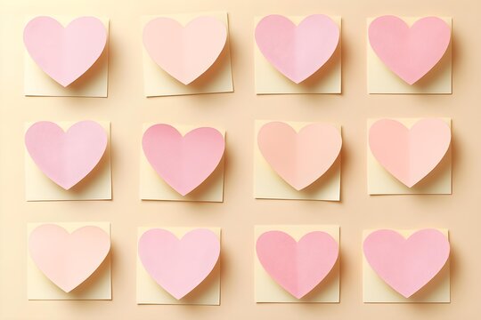 Seamless Background of pink Paper Hearts