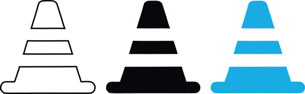 Geometric shapes icons set cones truncated cones and frustums vector icons for design