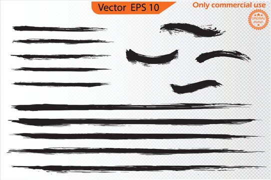 Black Ink Brush Strokes and Grunge Paint Banners Set &ndash; Ink Splatter, Brush Stroke Collection, Clip Art, EPS 10