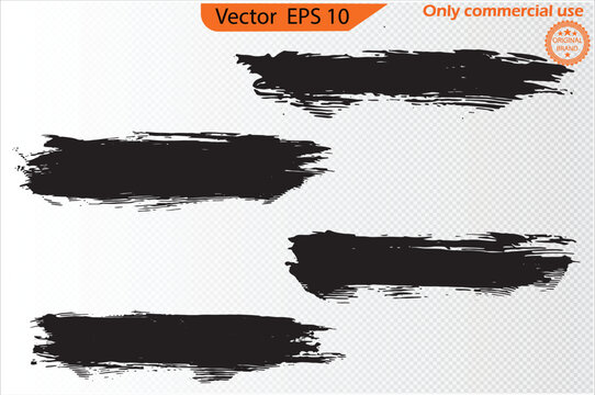 Grunge banners set. Vector illustration of a set of grunge brushes. Set of grunge brush strokes. Black Ink Brush Strokes and Grunge Paint Banners Set &ndash; Ink Splatter, Brush Stroke Collection, Clip Art,