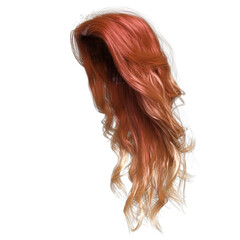 Naklejka premium 3D rendered long female curly hair isolated on a transparent background