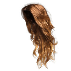 Fototapeta premium 3D rendered long female curly hair isolated on a transparent background
