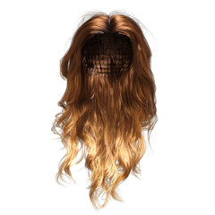 Fototapeta premium 3D rendered long female curly hair isolated on a transparent background