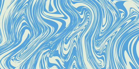 Fototapeta premium A flowing, abstract pattern with blue and cream wavy lines creates a visually dynamic design.