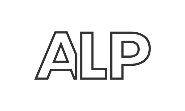 ALP logo design template with strong and modern bold text. Initial based vector logotype featuring simple and minimal typography. Trendy company identity.