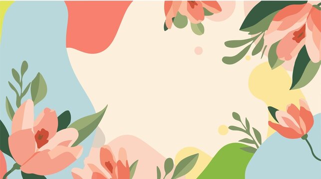 template Modern spring element web banner design, vector flat illustration with a twist. A dynamic composition of abstract geometric shapes combined 