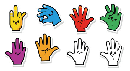 Fototapeta premium Funny Cartoon Hands Collection Sticker Pack