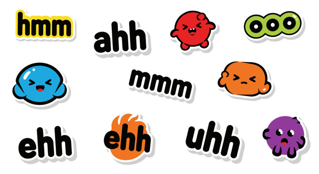 Cute Kawaii Emoticons with Sounds and Expressions Sticker Pack