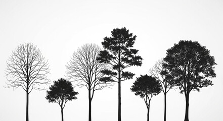 Silhouettes of Various Tree Species. © Faisol